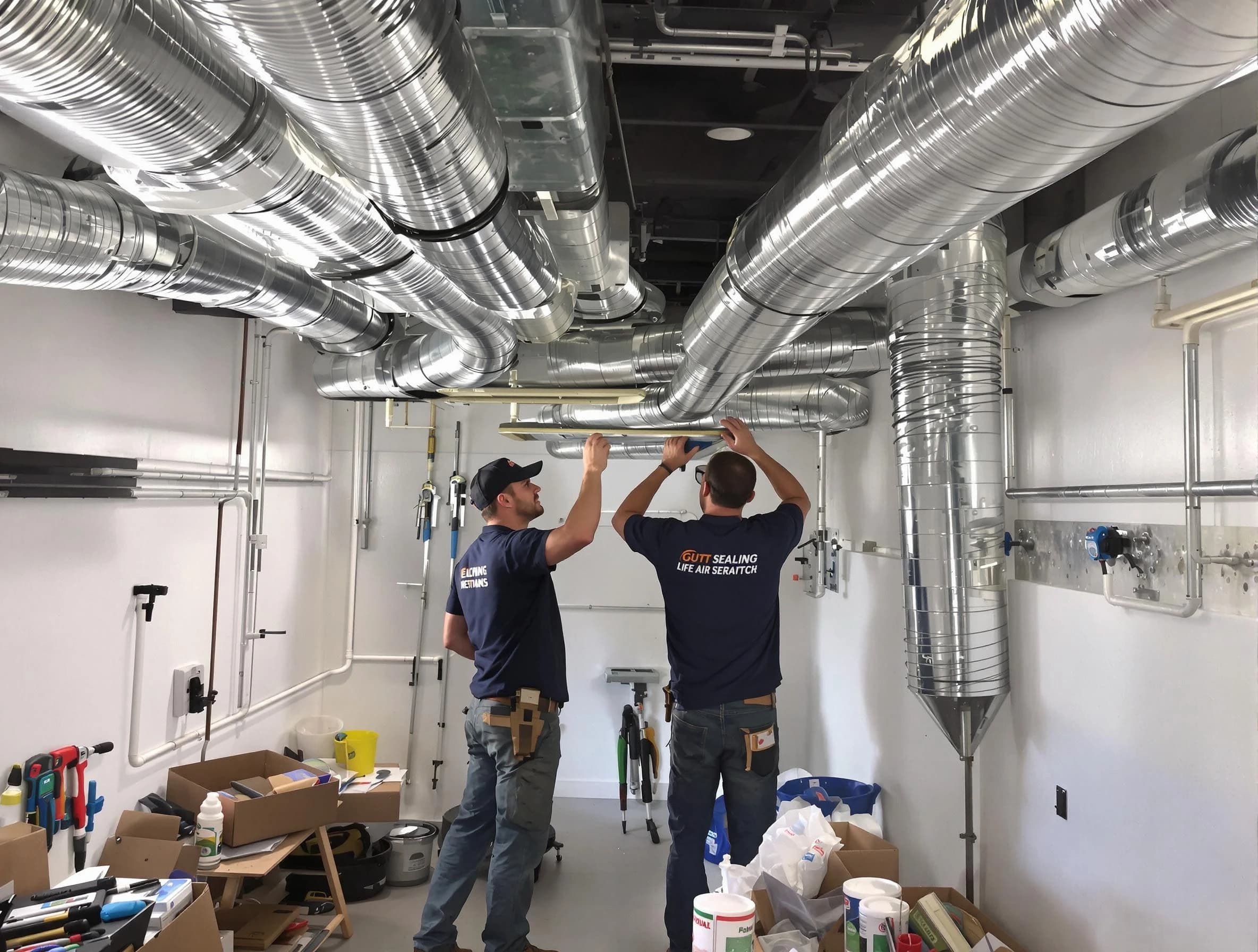 Kennesaw Air Duct Cleaning technician applying professional duct sealing solutions in Kennesaw