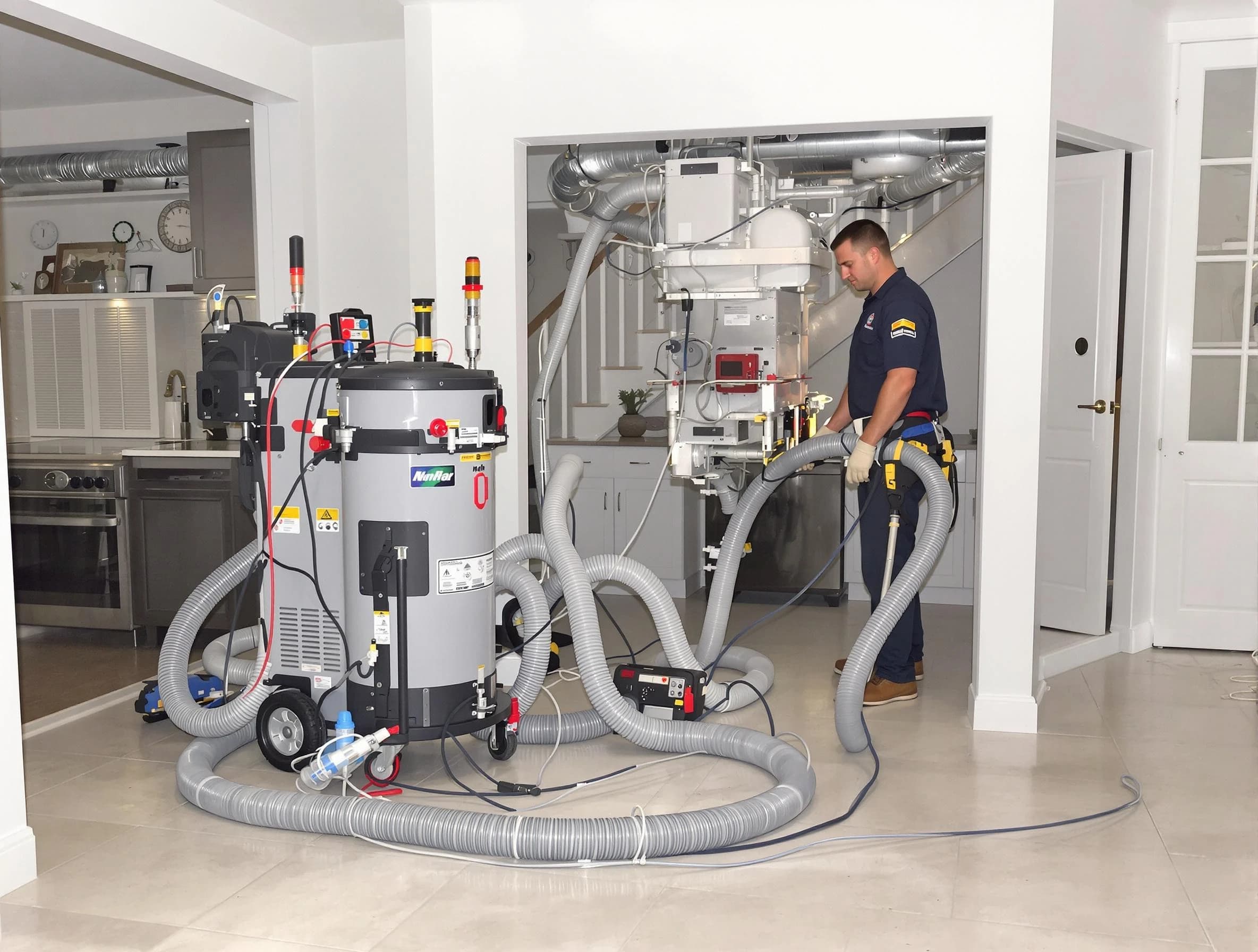 Kennesaw Air Duct Cleaning technician operating negative pressure cleaning equipment for thorough duct maintenance in Kennesaw