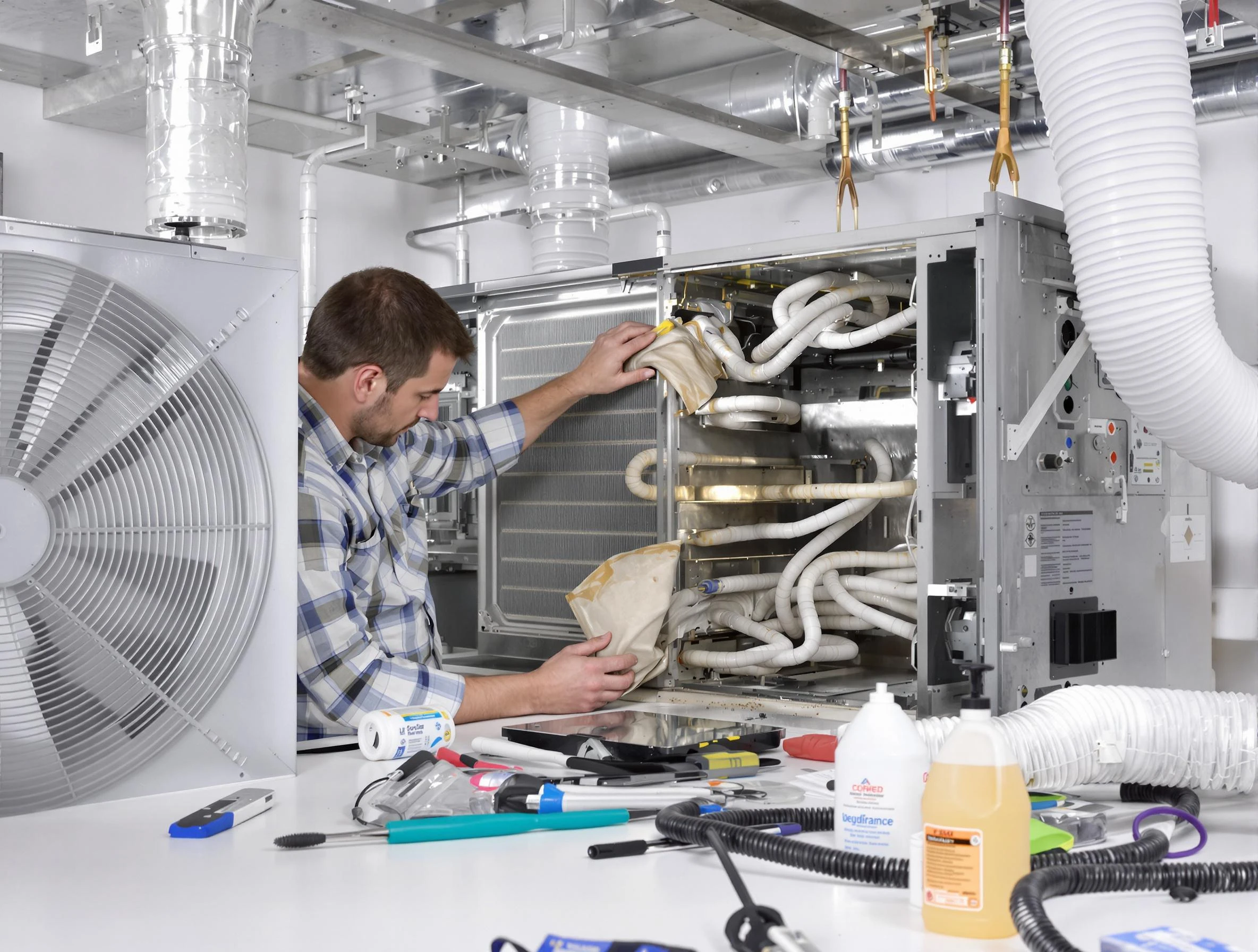 Kennesaw Air Duct Cleaning specialist performing precision AC coil cleaning in Kennesaw