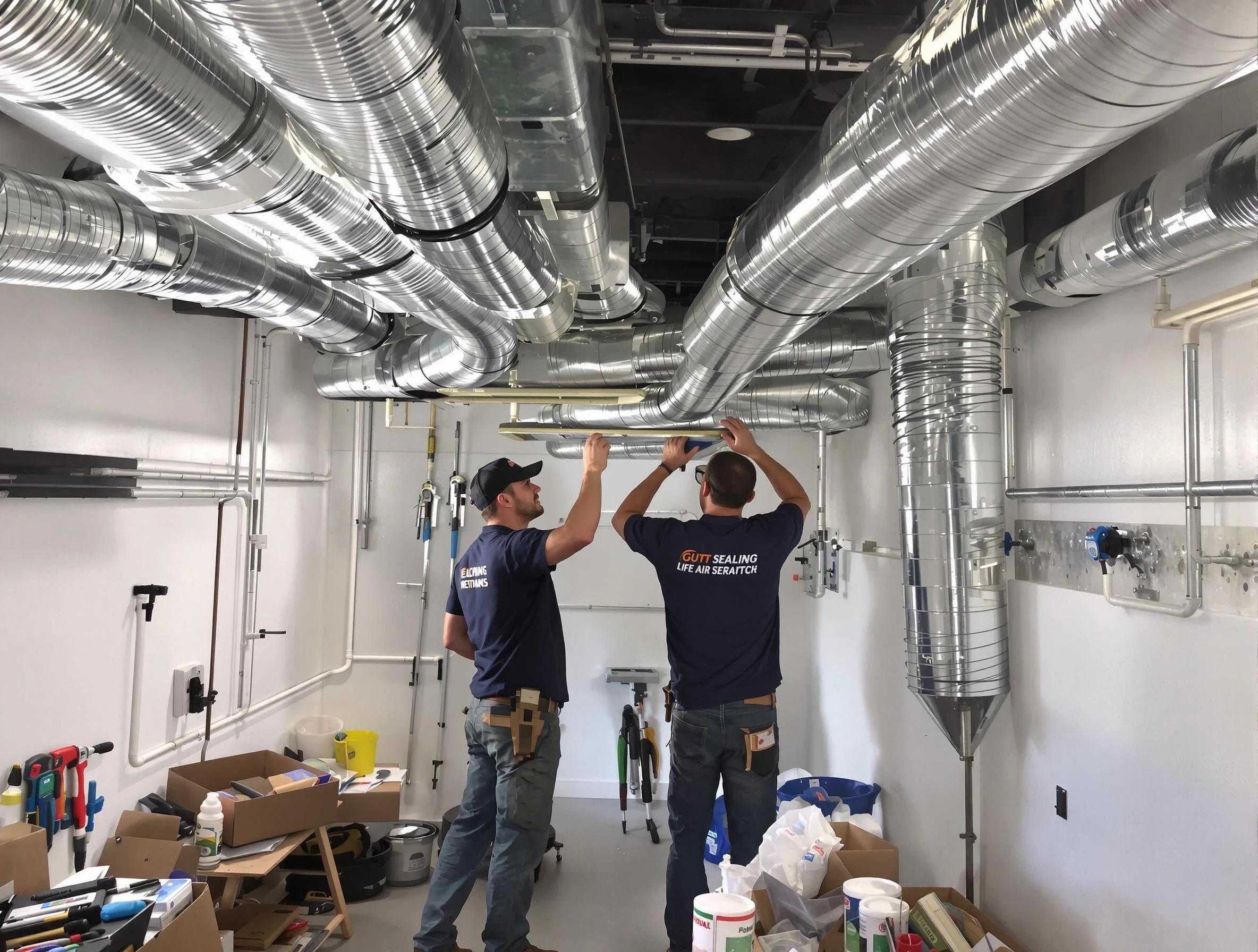 Kennesaw Air Duct Cleaning technician applying professional duct sealing solutions in Kennesaw